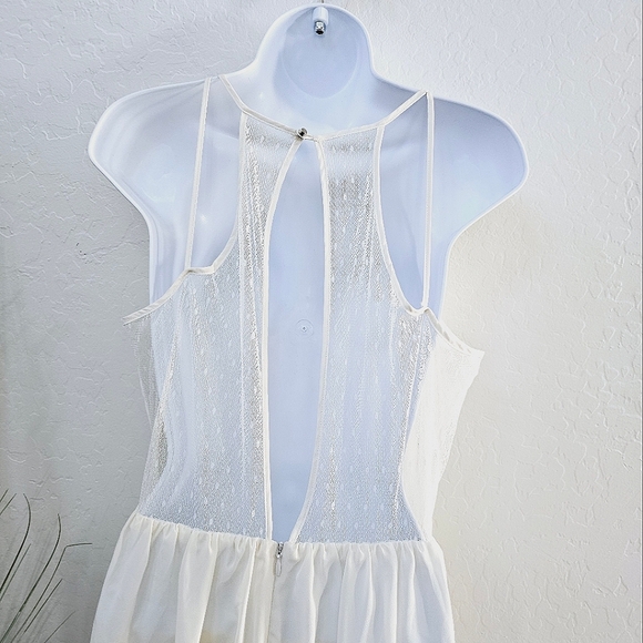 NWT BCBGeneration Off White Cream Open Back Midi Dress Size 8 Sleeveless - Picture 2 of 4